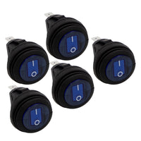 Heise HE-BRS Blue Round Rocker Switch - 5-Pack