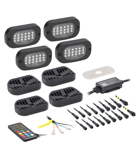 Heise HE-CHASE-K4 Chasing Wide Angle Rock Light Kit - 4 Pack
