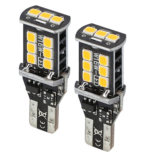 Heise HE-CT15A T15 Amber Bulbs with Integrated Internal CANBUS System - 2-Pack