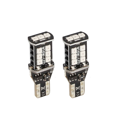 Heise HE-CT15R T15 Red LED Bulbs with Integrated Internal CANBUS System - 2-Pack