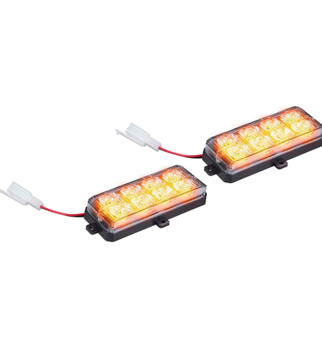 Heise Municipality HE-MUSTR-G2A Amber Grille Strobe Light Kit - 8 LED, 2-Pack