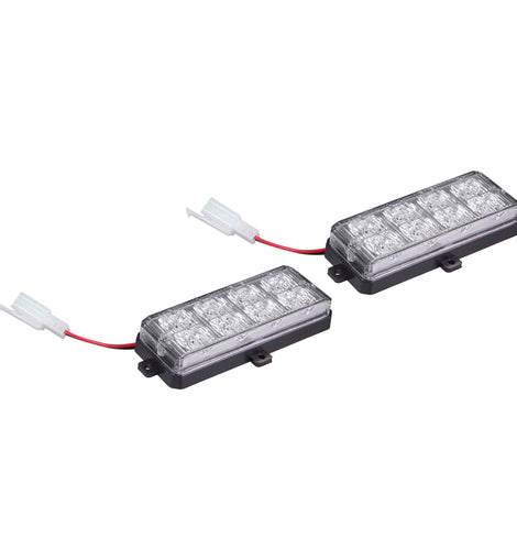 Heise Municipality HE-MUSTR-G2W White Grille Strobe Light Kit - 8 LED, 2-Pack