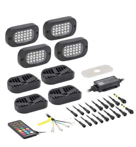 Heise HE-RGB-K4 RGB Wide Angle Rock Light Kit - 4 Pack