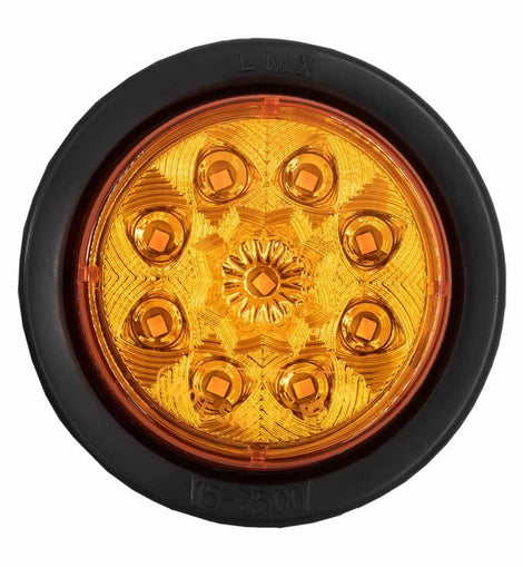 Heise Trailer HE-TR2502 Round Amber Marker/Clearance Light with Grommet - 2.5 Inch, 9 LED
