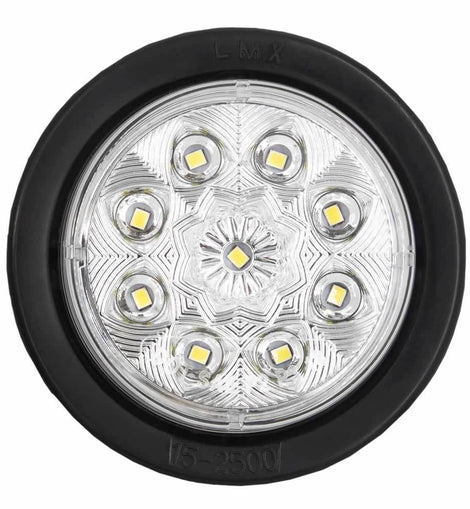 Heise Trailer HE-TR2503 Round White Marker/Clearance Light with Grommet - 2.5 Inch, 9 LED