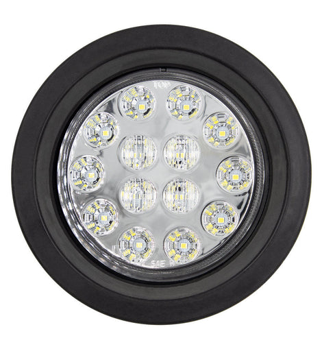 Heise Trailer HE-TR4003 Round White Lights with Grommet - 4 Inch, 14 LED