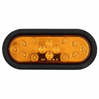 Heise Trailer HE-TR6002 Oval Amber Light with Grommet - 6 Inch, 14 LED