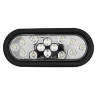 Heise Trailer HE-TR6003 Oval White Light with Grommet - 6 Inch, 14 LED