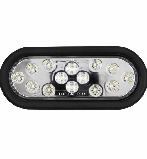 Heise Trailer HE-TR6003 Oval White Light with Grommet - 6 Inch, 14 LED