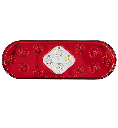 Heise Trailer HE-TR6004 Oval Red Light - 6 Inch, 10 LED