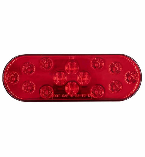 Heise Trailer HE-TR6005 Oval Red Light - 6 Inch, 14 LED