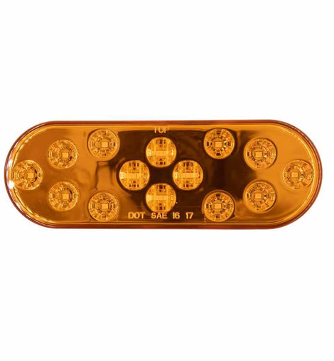 Heise Trailer HE-TR6006 Oval Amber Light - 6 Inch, 14 LED