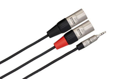 Hosa Pro HMX-003Y Stereo Breakout Cable - 3.5mm TRS Male to Dual XLR Male - 3 foot
