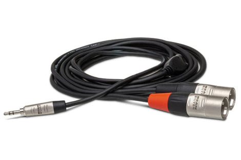 Hosa Pro HMX-010Y Stereo Breakout Cable 3.5mm TRS Male to Dual XLR Male 10 foot