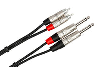 Hosa Pro HPR-003X2 Stereo Interconnect Cable - Dual REAN 1/4-inch TS Male to RCA Male - 3 foot