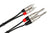 Hosa Pro HPR-003X2 Stereo Interconnect Cable - Dual REAN 1/4-inch TS Male to RCA Male - 3 foot