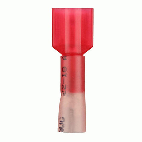 Install Bay HSRMFI Heat Shrink Red Male Quick Disconnects 22-18 Gauge .250