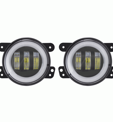 Heise HE-JWBFL02RGB 4 Inch White Angel Eye Halo for 2007 – 2018 Jeep Wranglers JK