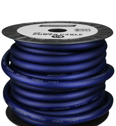 Install Bay IBPC10-50 CCA Value Line 1/0 Gauge Power Cable Blue - 50 Foot Coil
