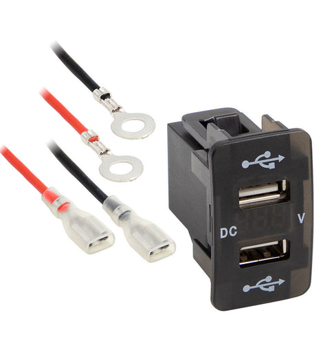 Install Bay IBR106 Dual 2.1A USB Compatible Fits for Toyota W/Volt 2003-2015 - Retail Pack