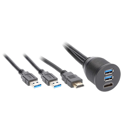 Install Bay IBR115 HDMI® + 2 USB 3.0 Flush Mount - Retail Pack