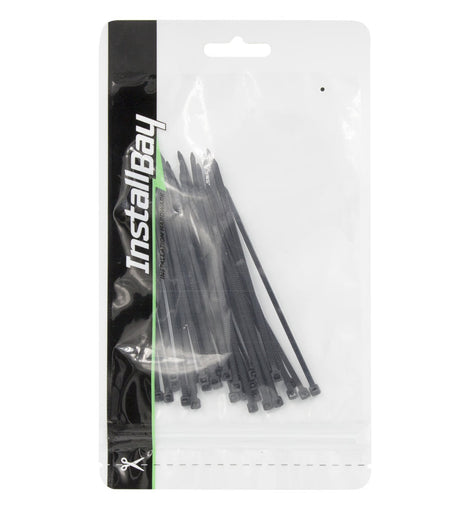 Install Bay IBR82 Black Cable Ties 4in 18lb - 36 Piece Retail Pack