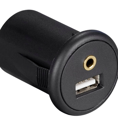Install Bay IBR91 Snap-in Extension Cable-USB/3.5MM Ports Round - Retail Pack