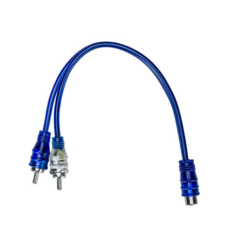 Install Bay IBRCAY1 Compact End Blue RCA Cables 1 Female 2 Males 6 in - Each
