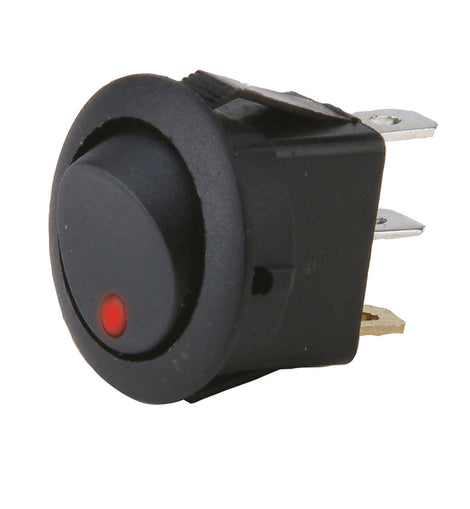 Install Bay IBRRSR Round Rocker Switch With Red Led No Leads 20amp - Pack of 5