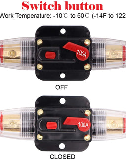 Absolute ICB120 4/8 AWG 120 Amp in-line Circuit Breaker with Manual Reset with Manual Reset Car Auto Marine Boat Stereo