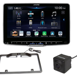 Alpine Halo 9 iLX-F509 9" Digital multimedia receiver+Alpine HCE-C1100 Backup camera surface-mount+ Alpine KTX-C10LP License plate mounting kit for select Alpine rear-view cameras