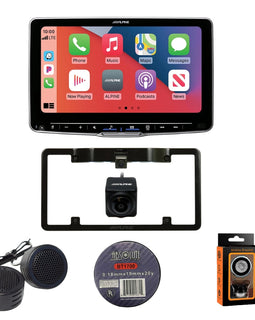 Alpine ILX-F509+KTX-C10LP+HCE-C1100 9" Receiver Android CarPlay + Frame Back Up Cam