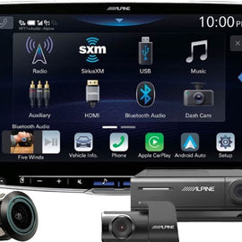 Alpine ILX-F511 Halo11 11" Multimedia Receiver +DVR-C320R Dash Camera +Bullet Camera