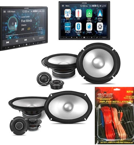 Alpine ILX-W670 Receiver S2-S65C 6.5 S2-S69C 6x9 Component Speaker KIT10 AMP Kit