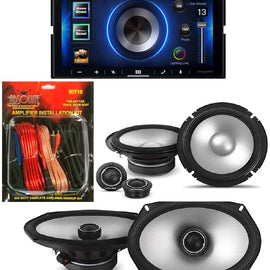 Alpine ILX-W670 Digital Indash Receiver, S-S65C Type S 6.5" Component & S2-S69 6x9" 2-Way Coaxial Speakers & KIT10 Installation AMP Kit