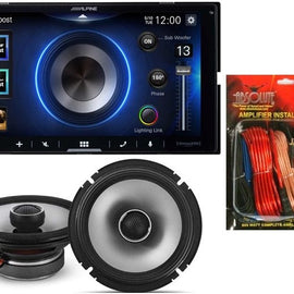 Alpine ILX-W670 Digital In-dash Receiver & Alpine S2-S65 Type S 6.5" Coaxial Speaker & KIT10 Installation AMP Kit