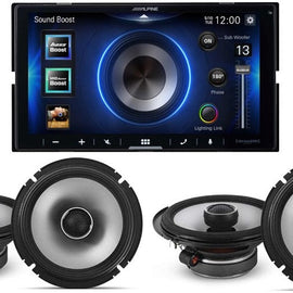 Alpine ILX-W670 Digital In-dash Receiver & 2 Pair S2-S65 6.5" Coaxial Speaker