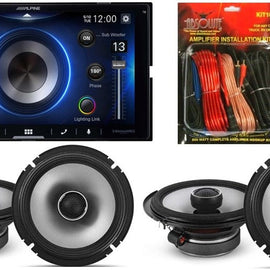 Alpine ILX-W670 Digital In-dash Receiver & 2 Pair Alpine S2-S65 6.5" Coaxial Speaker & KIT10 Installation AMP Kit
