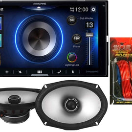 Alpine ILX-W670 In-dash Receiver & S2-S69 6x9 Speaker KIT10 Installation AMP Kit