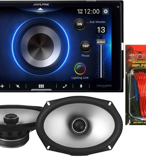 Alpine ILX-W670 In-dash Receiver & S2-S69 6x9 Speaker KIT10 Installation AMP Kit