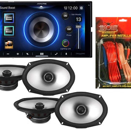 Alpine ILX-W670 Digital In-dash Receiver & 2 S2-S69 6x9 Speaker & KIT10 AMP Kit