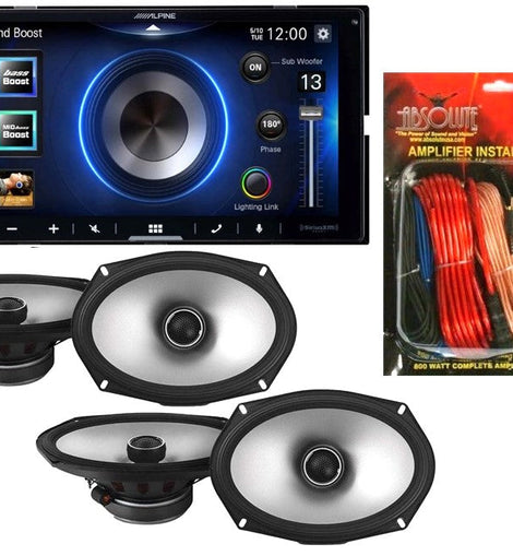 Alpine ILX-W670 Digital In-dash Receiver & 2 S2-S69 6x9 Speaker & KIT10 AMP Kit