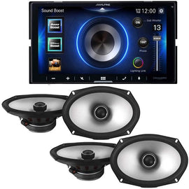 Alpine ILX-W670 Digital In-dash Receiver & 2 Alpine S2-S69 Type S 6x9 Coaxial Speaker