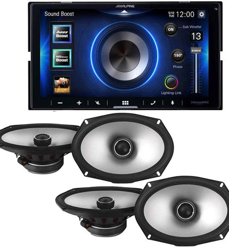 Alpine ILX-W670 Digital In-dash Receiver & 2 Alpine S2-S69 Type S 6x9 Coaxial Speaker