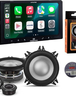 Alpine ILX-W770 7" Wireless Apple CarPlay Android Auto & S2-S40C 4" Component Speakers, Mobile Holder, Tape