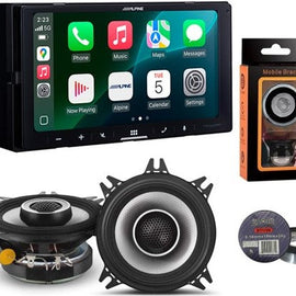 Alpine ILX-W770 7" Wireless Apple CarPlay Android Auto & S2-S40 4" Coaxl Speakers, Mobile Holder, Tape