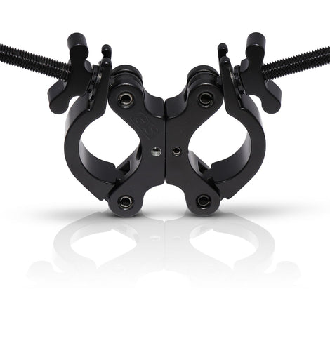 Galaxy Stage GS-C112P Slim Double Swivel Cheeseboro Clamp Black Heavy-Duty Adjustable Truss Connector