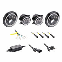 Jeep JP-707RGBKT Chasing Halo LED 7" Headlights & 4" Fog Lights w/Controller