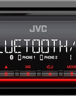 JVC KD-XD28BT Single DIN Digital Media Receiver Bluetooth and Harley Davidson Single DIN Dash Kit 1998-2013