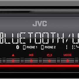 JVC KD-XD28BT Single DIN Digital Media Receiver Bluetooth and Harley Davidson Single DIN Dash Kit 1998-2013